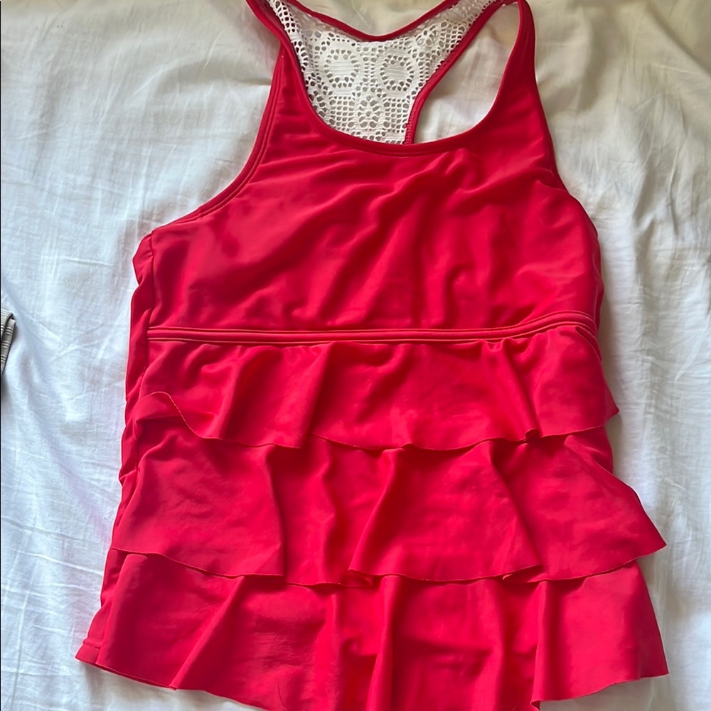 Red Ruffled Women's Top